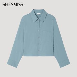 [쉬즈미스] 세미 크롭 포켓 셔츠_SWWSTP32050_BL
