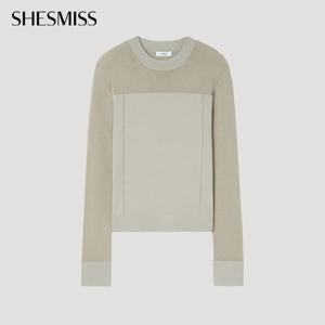 [쉬즈미스] 시스루 라운드넥 니트_SSKPOP32130_BE