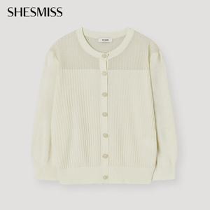 [쉬즈미스] 시스루 배색 7부 가디건_SSKPOP31040_CR