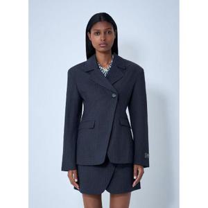 25 FW 가니 여성 스트레치 스트라이프 싱글 브레스트 블레이저 gan0261018gry