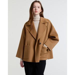 아떼 바네사브루노 24FW 스테디셀러 카멜 포켓배색 울캐시미어혼방 하프코트 WVCO4D903CM