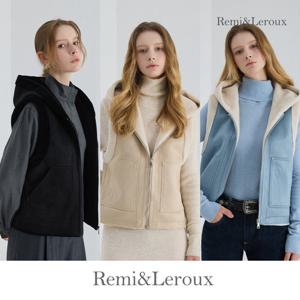 레미앤르루 R&L 양모100% 안감 FAUX 스웨이드 후드 베스트 1종