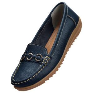 발편한 볼넓은 봄 가을 여성 소가죽 단화 슬립온 로퍼 플랫슈즈 효도화 유니폼화 근무화 DM1004