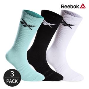 리복 여성 로고포인트 크루삭스 3P_WH/BK/MT