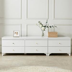 [에띠안]아모르 2단 1800 높은 TV다이 서랍 거실장-화이트