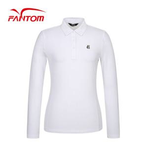 [팬텀] 여성 카라 물결 장식 긴팔 티셔츠