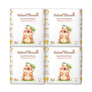 네추럴블라썸 슈퍼 소프트 비건 기저귀 밴드형 4팩