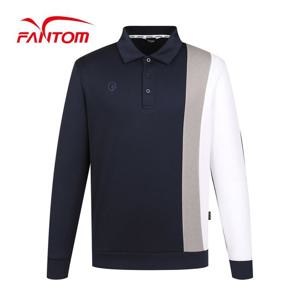 [팬텀] 남성 세로 컬러 블록 카라 긴팔 티셔츠 211C1TO003_NA