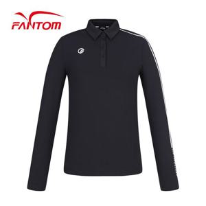 [팬텀] 여성 기모 라인 포인트 카라 긴팔 티셔츠 222C3TO952_BK