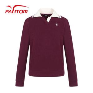 [팬텀] 여성 기모 카라 배색 긴팔 티셔츠