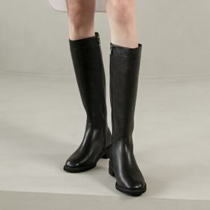 [허시파피][일반/기모 안감선택] 여성 소가죽 롱 부츠 (BK) - 3FP6020/3FQ6025