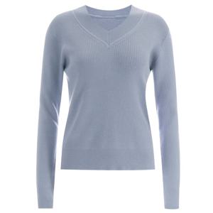 에린 여성 V넥 레귤러 봄 골지 긴팔 니트 BOM-WKN-1763-소라