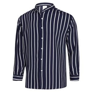 남성 간절기 헨리넥 스트라이프 긴팔 셔츠 MS-SHA-Q009-네이비
