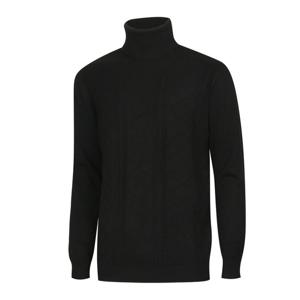 남자 중년 꽈배기짜임 데일리 목폴라 니트 LM-KN-810-블랙