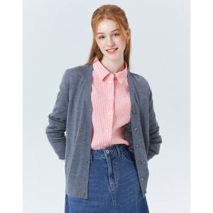 헤지스 여성 24SS 클리어런스차콜그레이 홀가먼트 브이넥 가디건 HSSW4BC33CG