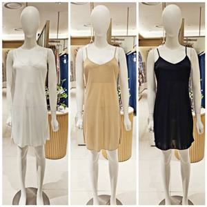 [BARBARA][AFS4370S 3종1택] 가볍고 비치지않는 실크촉감 배가스무스 데일리 기본 여자 끈풀슬립(풀슬립)