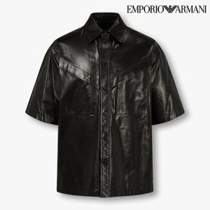[엠포리오 아르마니]남성 글로시 레더 반팔 셔츠(A514109007)