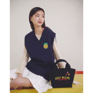 헤지스 골프 여성 24SS 클리어런스네이비 남녀공용 HAVE A NICE GOLF DAY 니트 베스트 HWSW4B995N3