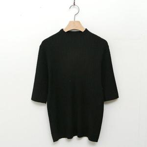 샵앤) 리젤 여성 반목 꽈배기 반팔 니트 DGB-WKN-3713-블랙