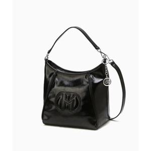 [헤지스ACC] 블랙 로고배색 가죽 미니숄더백 HIBA4F524BK