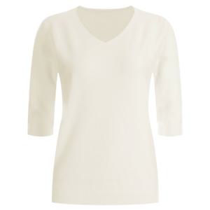 샵앤) 여성 V넥 심플 무지 5부 니트 티셔츠 WNW-WKN-12169-크림