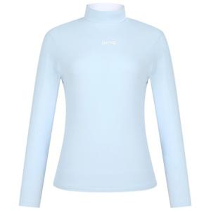 [핑골프][양말증정]여성 배색 솔리드 반목 긴팔 이너 티셔츠 121D3TI051_BL