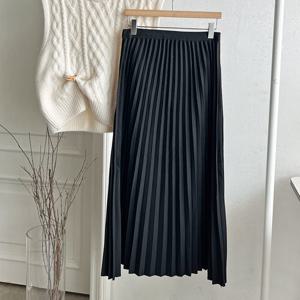 샵앤) 여성 플리츠 허리밴딩 롱 스커트 DGB-WSK-3823-블랙