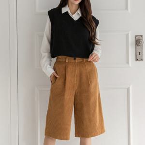 샵앤) 고퀄 여성 코듀로이 반바지 팬츠 SML-WPT-12138-브라운