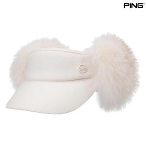 [핑골프]여성 퍼귀달이 뒷리본 썬바이저 (121D4CP051_WH)