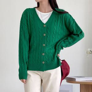 샵앤) 국산 여성 꽈배기 긴팔 니트 가디건 21DS-WCD-3913-네이비