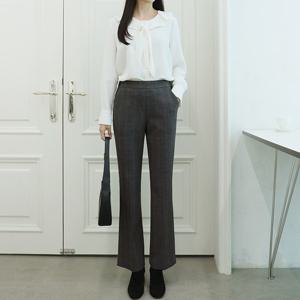 샵앤) 여성 브렌체크 밴딩 부츠컷 슬랙스N PRO-WPT-3873-베이지