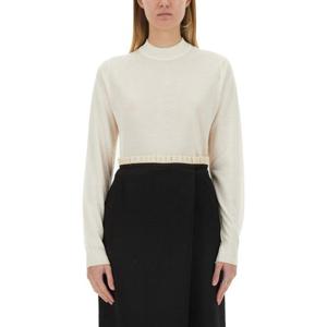 메종 마르지엘라 여성 아이보리 크롭 니트 S51HL0016_M13057102