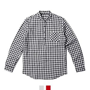 남자셔츠 헨리넥 포켓 깅엄체크 남방