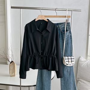 샵앤) 국산 여성 카라 스트링 블라우스N REI-WBL-3994-블랙