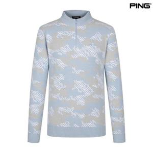 [핑골프](양말증정2개) 남성 패턴 반집업 긴팔 니트 (111D3SR201_BL)