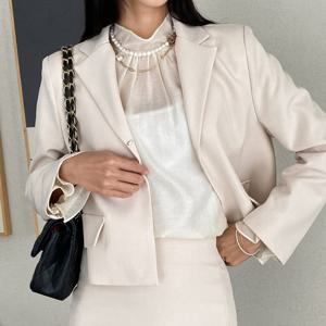 샵앤) 여성 카라넥 정장 하객룩 블레이져자켓 SIU-WJK-3849-블랙