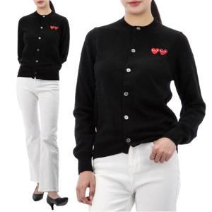 꼼데가르송 더블 하트 와펜 가디건 AX N057 BLACK