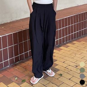 밴딩 핀턱 와이드 배기바지 LM-0137