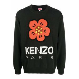 [KENZO] 라프리마 남성 크루 넥 보케 플라워 FD55PU3803LC99J 블랙 /8