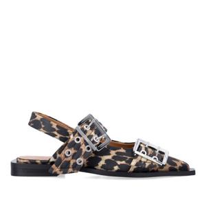 가니 레오파드 새틴 버클 플랫 슬링백 S29474926 943