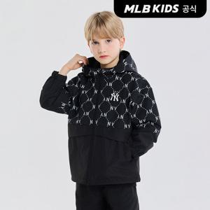 [택가159,000원][MLB키즈 공식] 25SS 다이아 모노그램 배색 바람막이 NY (Black) 7AWJMD251-50BKS