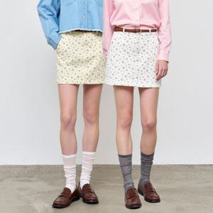 WOMAN 플라워 코튼 데님 미니스커트 [2COL] / WBE1L13501