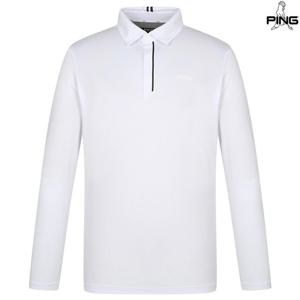 [핑골프][양말증정]남성라인포인트카라긴팔티셔츠 111E1TO001_WH