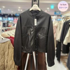 라티움 HC03 여성 신축성있는 차이나 크롭 가죽(합.피)자켓 L45 P7JK01 99