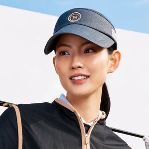 [빈폴골프ACC] (BE528BA21R) 여성 스트라이프 포인트 썬바이저 - 네이비