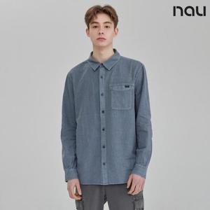 나우  (1NUYSS4901_DB) U GD린넨체크셔츠 D.BLUE