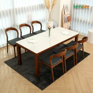 케미에르 알리시아 6인 통세라믹 원목식탁SET(의자형) KHD-958S
