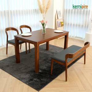 케미에르 알리시아 4인 원목식탁SET(벤치형) KHD-417B