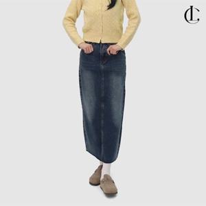 엘케이트 여자 데님 스커트 뒷트임 롱 청치마 LPP032