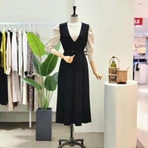 [포커스]25FW2J7OP02594_A라인 뷔스티에 롱 원피스